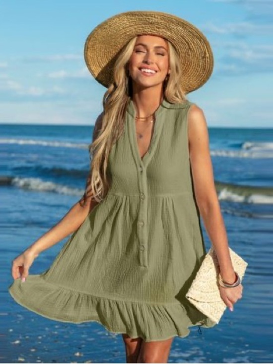 Cupshe Dresses & Skirts - Cupshe Olive Green Sleeveless Mini Dress